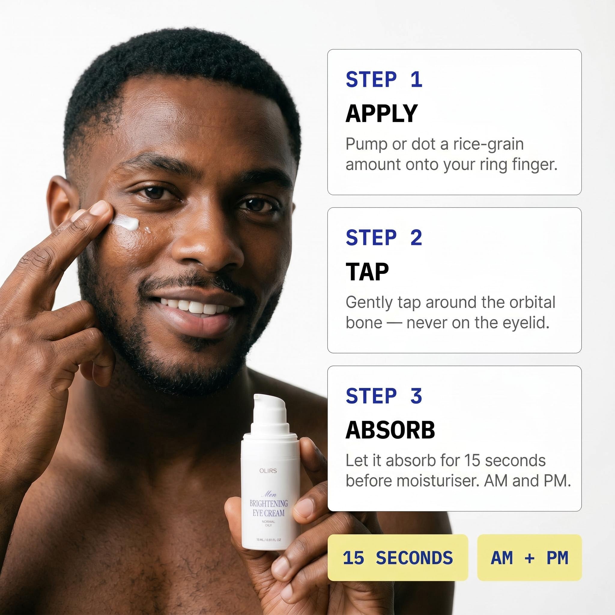 Brightening Eye Cream - How It Works | OLIRS Men's Skincare